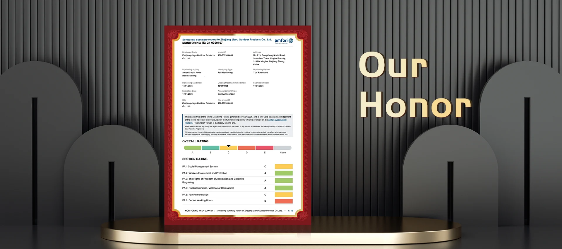 Zhejiang Jiayu kunja kwa zinthu zina Co., Ltd.